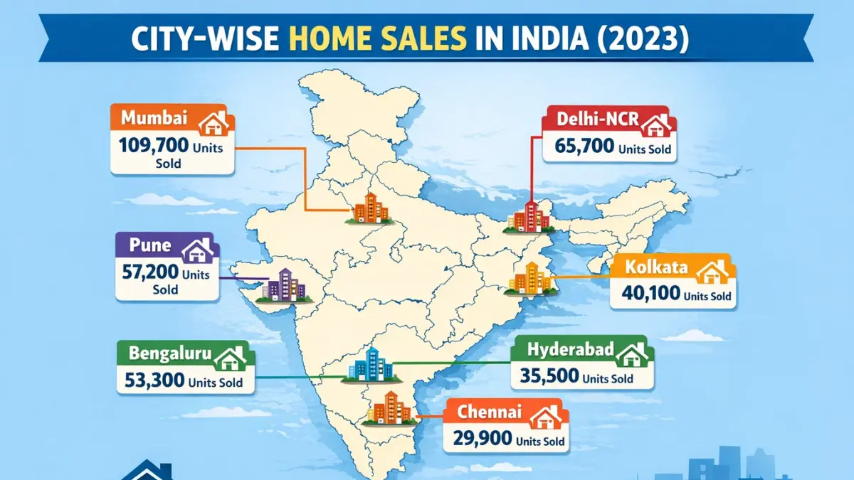 City wise home sales India