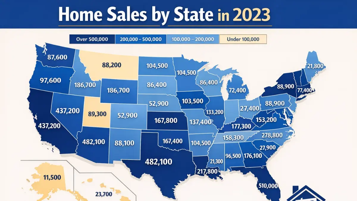 Home sales by state USA
